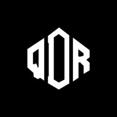 QDR letter logo design with polygon shape. QDR polygon and cube shape logo design. QDR hexagon vector logo template white and black colors. QDR monogram, business and real estate logo.