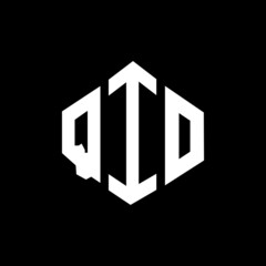 QIO letter logo design with polygon shape. QIO polygon and cube shape logo design. QIO hexagon vector logo template white and black colors. QIO monogram, business and real estate logo.