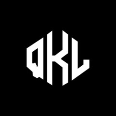 QKL letter logo design with polygon shape. QKL polygon and cube shape logo design. QKL hexagon vector logo template white and black colors. QKL monogram, business and real estate logo.