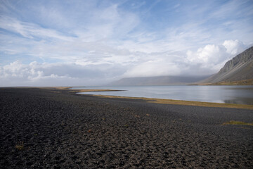 Black pebble beach in Iceland