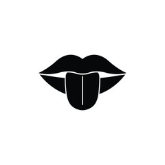 lips with tongue icon vector
