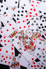 face playing cards background. Gambling, hobby and divination concept