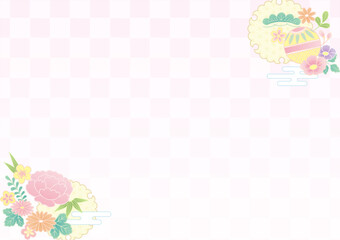 Japanese traditional background with flowers