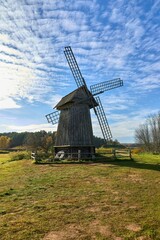 Awesome windmill standing in the field