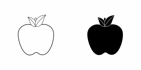 Apple icon isolated on white background. Food flat sign.