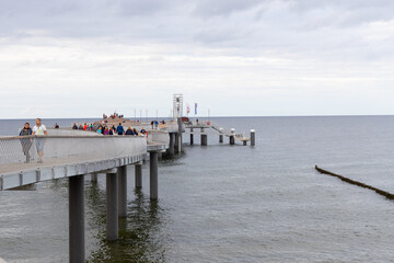 Fototapeta na wymiar The new Koserow pier on the island of Usedom