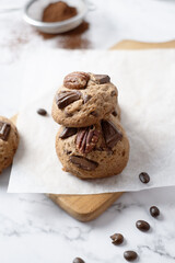 Tiramisu Cookies. set on cafe table.