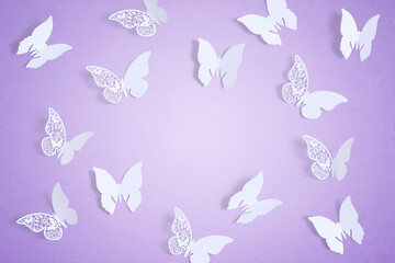 White butterfly Wedding Place Cards with copy space