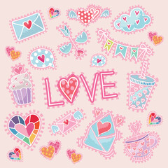valentine objects cute item vector design