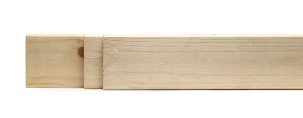 Wooden plank isolated on white background