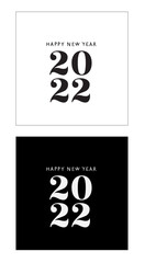 Happy New Year 2022 - logo template. Set of 2  New Year design. Design template for social networks, media, greeting card, email, vertical banner. Branding campaign. Bold Blue. Vector illustration  
