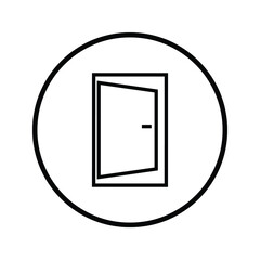 Flat Door icon. Single high quality outline symbol for web design or mobile app. Door thin line signs for design logo. eps 10