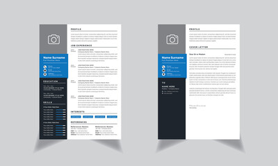 Creative Resume Layouts with Resume Template Set black