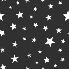 Stars seamless pattern. Star icons texture background. Starry sky and night design.