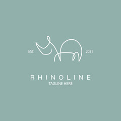 Rhino logo icon line style template design for brand or company and other