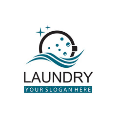 Fototapeta premium laundry icon with washing machine with bubbles for clothes wash design isolated on white background