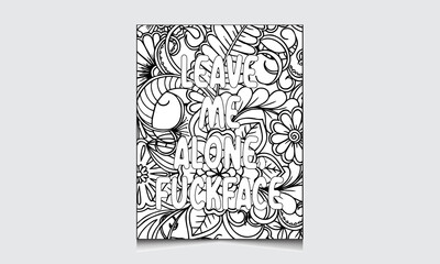 Swear Word Coloring Page Interior For Adult Man And Woman, Curse Word Coloring Book Interior
