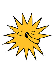 Müde gähnende Sonne 