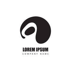 abstract logo black color on white background. vector logo design black and white, Vector Illustration. 