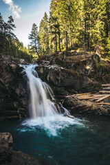 Fototapeta na wymiar silver falls at Mount Rainier national park Washington state