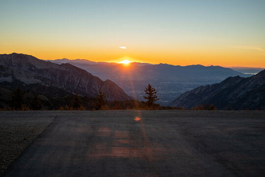 pastel sunset viewed from wasatch mountains