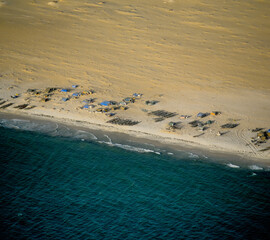 Fishing Village Camp Atlantic Coast Sahara Desert Mauritania Africa