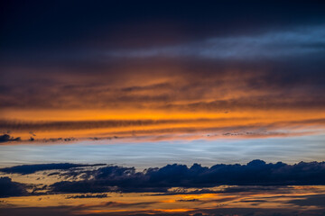 Dramatic vibrant sunset scenery in White Sulphur Springs, Montana