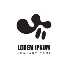 abstract logo black color on white background. vector logo design black and white, Vector Illustration. 