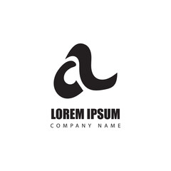 Fototapeta premium abstract logo black color on white background. vector logo design black and white, Vector Illustration. 