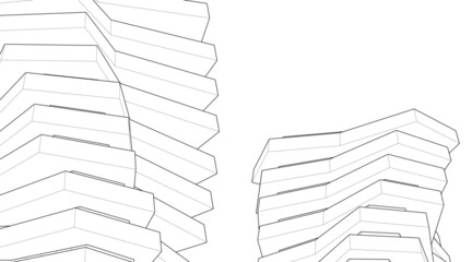 Abstract architecture vector 3d illustration