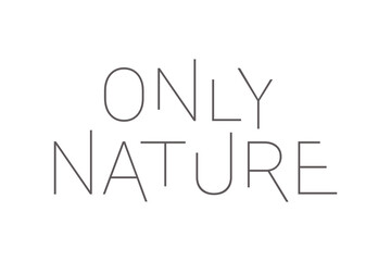 Modern, simple, elegant typographic design of a saying "Only Nature" in grey color. Cool, urban, trendy graphic vector art