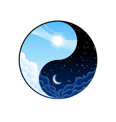 yin yang night and day symbol