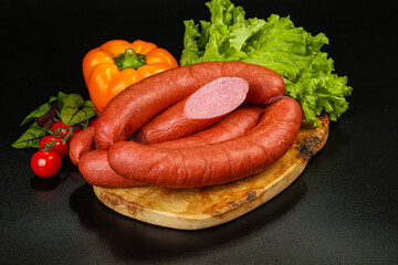 Natural meat sausages with minced meat