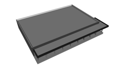 facade of an industrial building and warehouse, 3d render