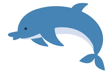 Foto op Plexiglas Eenvoudige blauwe dolfijn © AnnaPa