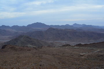 Egypt. View from Mount Sinai in the morning at sunrise.