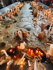 candles on the beach