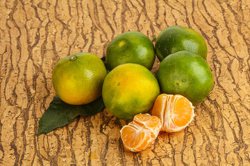 Sweet ripe and tasty green mandarin