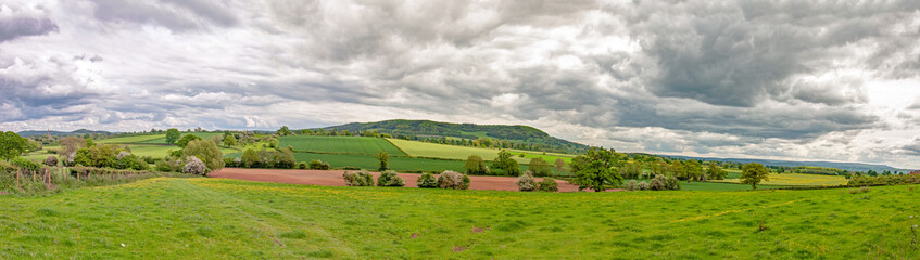 Fototapeta na wymiar Summertime farming landscape in the British countryside.