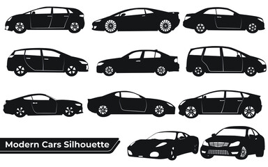 Collection of Modern Car Silhouettes vector