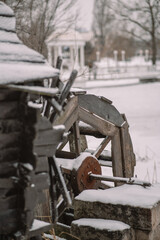 watermill in snow