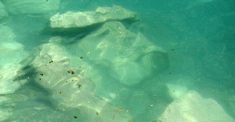 Antique ghost town construction blocks remains