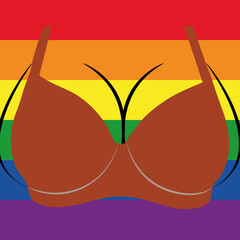 Pride rainbow bra, no text 