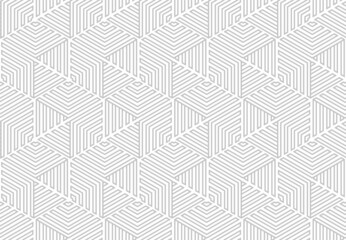 Abstract geometric pattern with stripes, lines. Seamless vector background. White and gray ornament. Simple lattice graphic design.