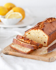 slice of lemon cake