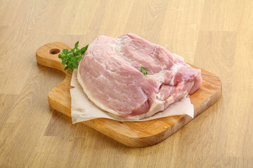 Piece of the raw pork meat