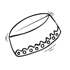 Muslim skullcap with hand drawn sketching vector illustration