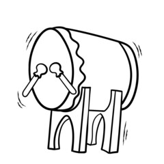 Islamic Bedug with hand drawn sketching vector illustration