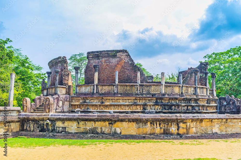 Poster The brick and stone ruins in Polonnaruwa, Sri Lanka