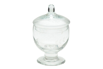 Recipiente de vidro em um fundo branco